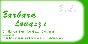 barbara lovaszi business card